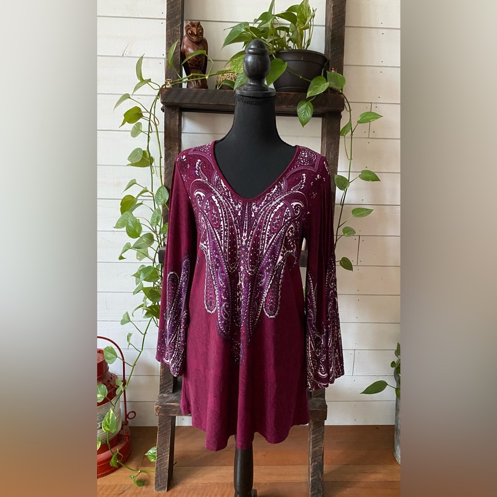 Effortless Style by Citiknits: Purple Boho Tunic Style Blouse - Picture 16 of 16